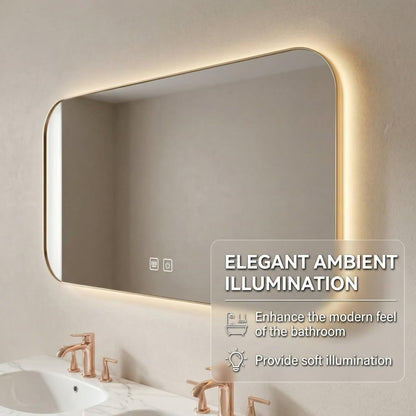 60"-84"Luxury Curved Bathroom Vanity with Double Basin & Smart LED Lighted Mirror