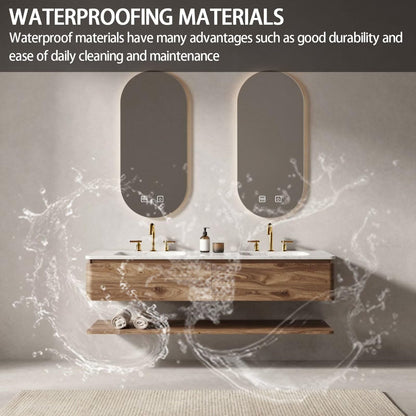 60"-78"Modern Dark Wood Bathroom Vanity with Dual Sinks & Backlit LED Mirrors