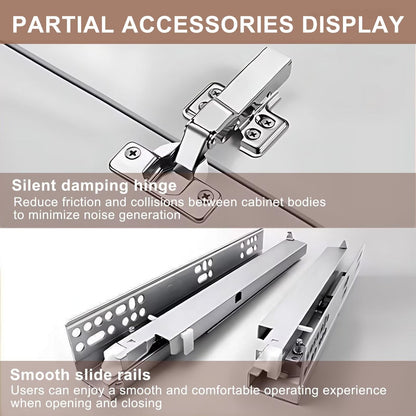 60”-84”Floating Double Sink Bathroom Vanity with LED Smart Mirror, Wall Mounted Walnut Wood Vanity with Storage Cabinets & Drawers