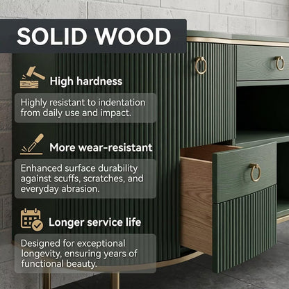 60"-96"Freestanding Green Bathroom Vanity with Double Vessel Sinks & LED Mirrors