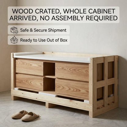 60"-96"Wall-Mounted Oak Bathroom Vanity with Double Sinks & LED Backlit Mirror