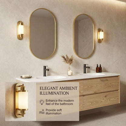 60"-96"Light Oak Bathroom Vanity with Double Sink & Wall-Mounted Storage