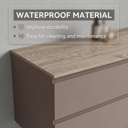 60"-96"Modern Taupe Bathroom Vanity with Open Shelf, Double Sinks & Gold Hardware