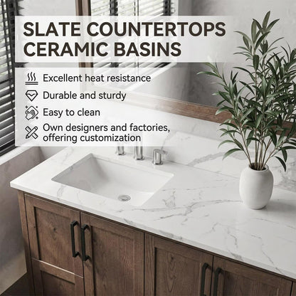60-96''Modern Freestanding Bathroom Vanity with Double Sinks