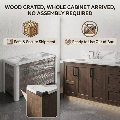 60-96''Modern Freestanding Bathroom Vanity with Double Sinks
