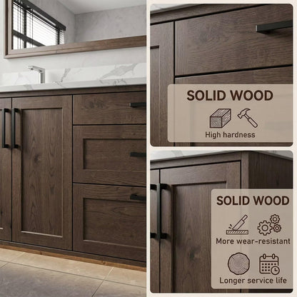 60-96''Modern Freestanding Bathroom Vanity with Double Sinks
