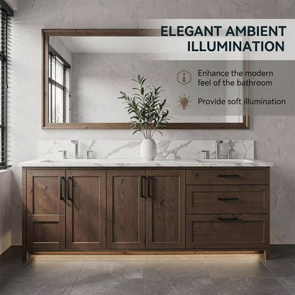60-96''Modern Freestanding Bathroom Vanity with Double Sinks