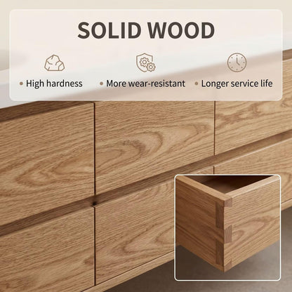 60"-96"Light Oak Floating Bathroom Vanity with Double Sink & Soft-Close Drawers