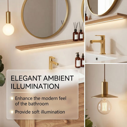 60"-96"Modern Floating Double Sink Bathroom Vanity with Storage Drawers, Oak Finish