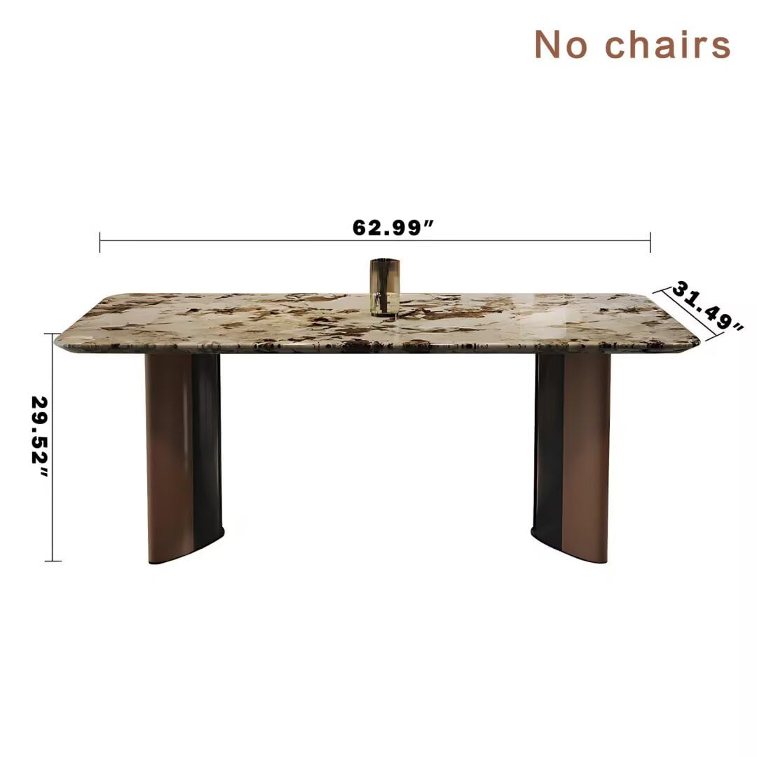 55.11"-70.86"Modern Luxury Marble Dining Table Set with 6 Upholstered Chairs for Home