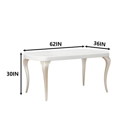 62"Luxury Oval Marble Dining Table with Gold Trim Legs for 6-8 People