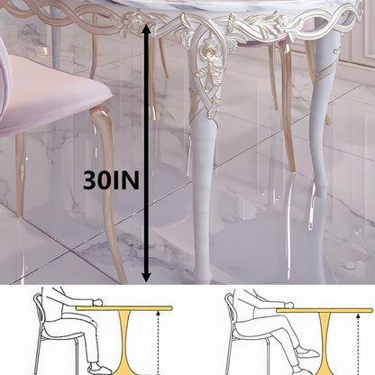 62"-70"Ornate Cream Dining Table, Oval with Intricate Wood Carvings for Formal Events