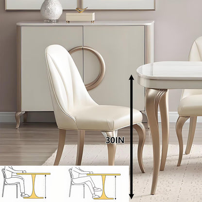 62"Luxury Oval Marble Dining Table with Gold Trim Legs for 6-8 People
