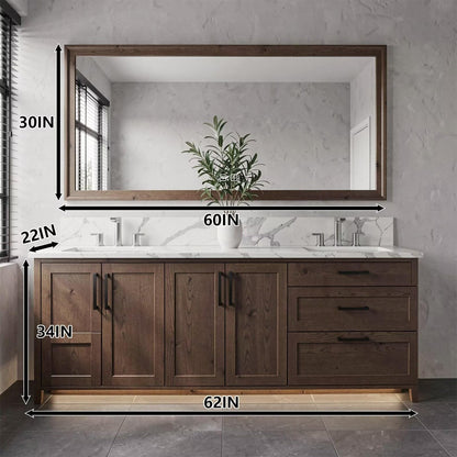 60-96''Modern Freestanding Bathroom Vanity with Double Sinks