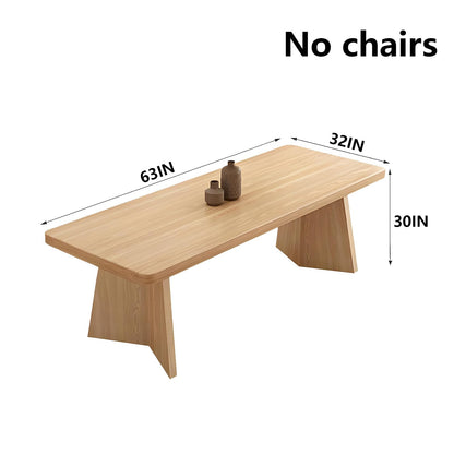 62“-78”Modern Light Wood Dining Table, Sturdy Base, for Home Dining Room & Restaurant Use