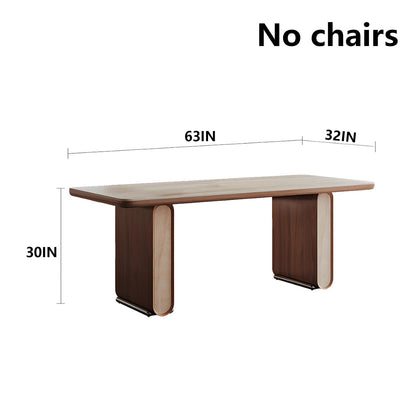 62"-70"Modern Walnut & Stone Top Dining Table, Rectangular Table for 6, Home & Kitchen