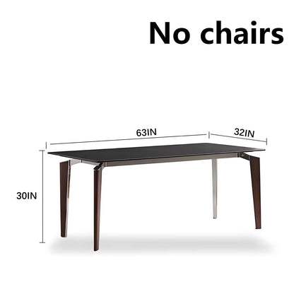 63"-79"Luxury Minimalist Dining Table, Rectangular Matte Finish Table with Unique Tapered Legs for Home