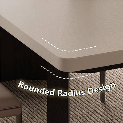 62"-78"Modern Minimalist Sintered Stone Dining Table with Black Metal Base for Kitchen