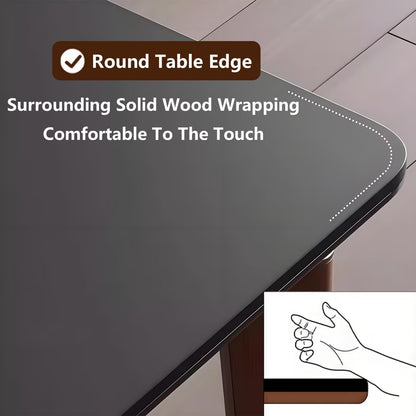 63"-79"Luxury Minimalist Dining Table, Rectangular Matte Finish Table with Unique Tapered Legs for Home