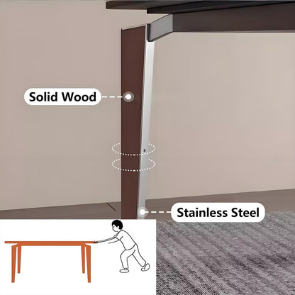 63"-79"Luxury Minimalist Dining Table, Rectangular Matte Finish Table with Unique Tapered Legs for Home
