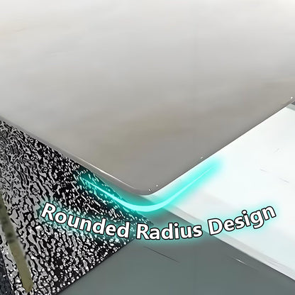 63"-79"Minimalist Dining Table, Glossy White Tabletop with Black Water Ripple Base