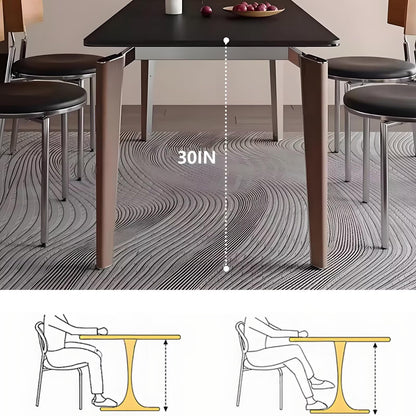 63"-79"Luxury Minimalist Dining Table, Rectangular Matte Finish Table with Unique Tapered Legs for Home