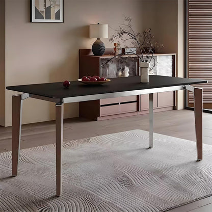 63"-79"Luxury Minimalist Dining Table, Rectangular Matte Finish Table with Unique Tapered Legs for Home