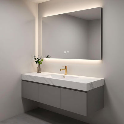 40”-64”LED Backlit Bathroom Mirror, 36x28 Inch Anti-Fog Vanity Mirror with Touch Control, Wall Mounted Lighted Makeup Mirror