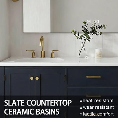 64"-92"Modern Farmhouse Bathroom Vanity Set with Large Mirror & Ample Storage Drawers