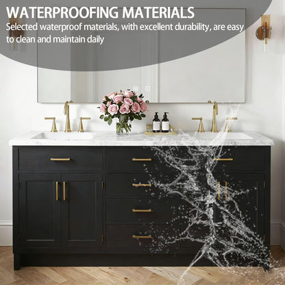 64"-92"Modern Bathroom Vanity Set with Storage Drawers & Large LED Smart Mirror