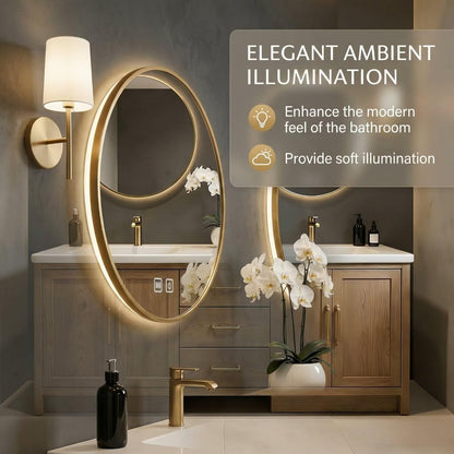 64"-96"Modern Oak Bathroom Vanity Set with Gold Hardware & White Top