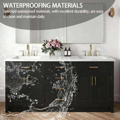 64"-96"Modern Farmhouse Bathroom Vanity Set with Large LED Mirror & Ample Storage