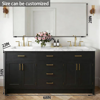 64"-92"Modern Bathroom Vanity Set with Storage Drawers & Large LED Smart Mirror