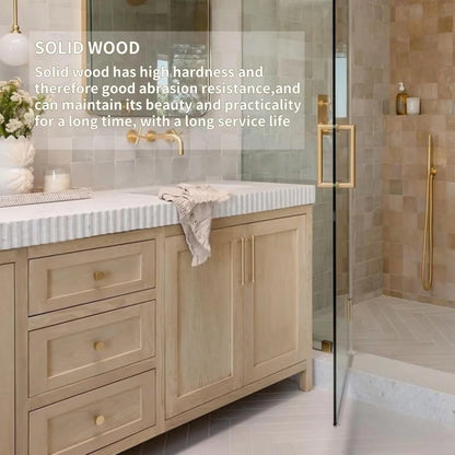 60” - 78” Rustic Log Bathroom Vanity with Large Storage Space & Exquisite Cabinet