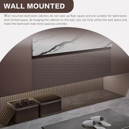 56"- 72" Floating Bathroom Vanity with Single Sink and Smart LED Mirror Cabinet