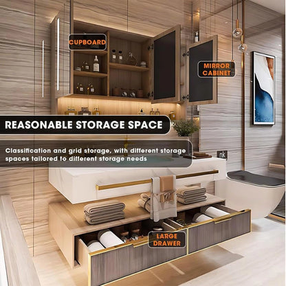 40” - 72” Exquisite Modern Bathroom Vanity with Towel Hanging & Led Light