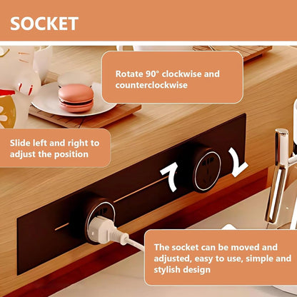 77” - 93” Modern Wood Kitchen Island Includes Pulley Large Cabinet (No Chair)