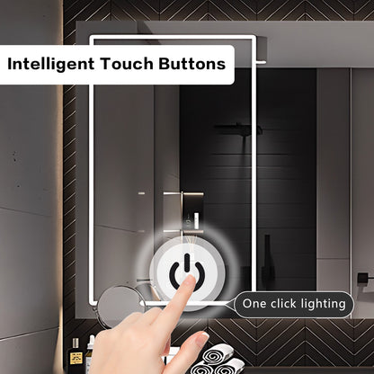 52"- 78" Wall Mounted Single Basin and Sink Open Shelving With Intelligent Mirror