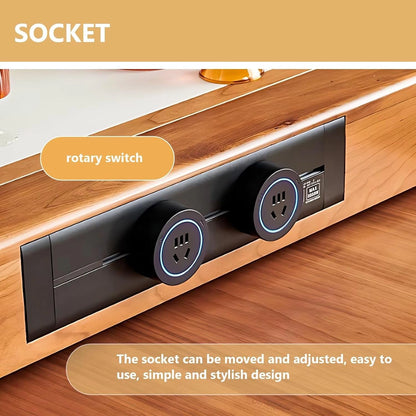 68” Modern Wood Kitchen Island Includes Pulley Large Cabinet (No Chair)