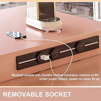 94” - 102” Modern Simple Kitchen Island Includes Unique Shade of Pink (No Chair)