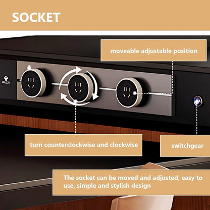 74” - 98” Unique Practical Kitchen Island Includes Black-Brown Color Matching (No Chair)