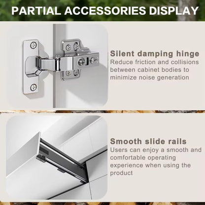 60” - 84” Nordic Rustic Bathroom Vanity Includes Ceramic Seamless Sink