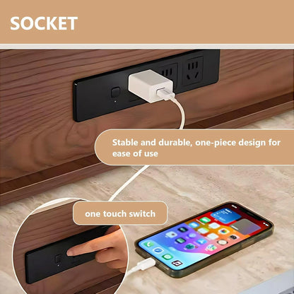 50” - 66” Modern Luxury Kitchen Island Includes Sliding Rail Socket (No Chair)