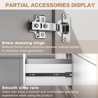 40” – 64” Vintage Carved Bathroom Vanity with Golden Cross Shaped Handle