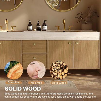 64” - 96” Modern Exquisite Bathroom Vanity Includes Seamless Ceramic Sink