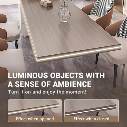 94” - 102” Kitchen Island Includes Desktop Floating Design & Ambient Light (No Chair)