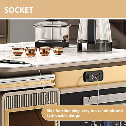 91” - 98” Beige Exquisite Kitchen Island Includes Unique Texture Design (No Chair)