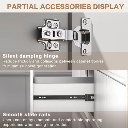 60” – 96” Modern Minimalist Bathroom Vanity with Wooden Strip Cabinet