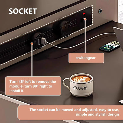 79” – 95” Practical Kitchen Island Includes Black and White Simple Design