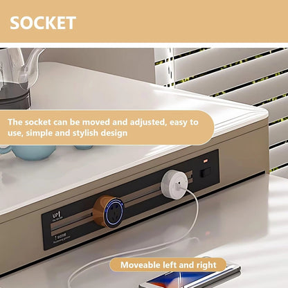 61” - 69” Light Luxury Kitchen Island Includes Striped Base Design and Exquisite Handle (No Chair)